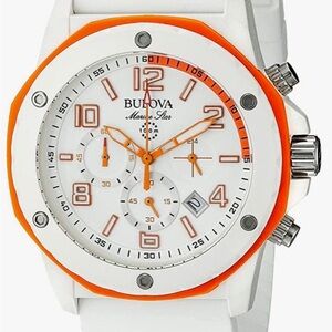 Bulova Marine Star White and Orange Watch